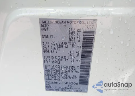 2018 Nissan Pathfinder Platinum из США, поврежденный, VIN 5N1DR2MM5JC609208